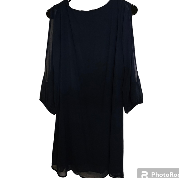 Lulus Shifting Dears Navy Blue Long Sleeve Dress Small - Picture 7 of 10